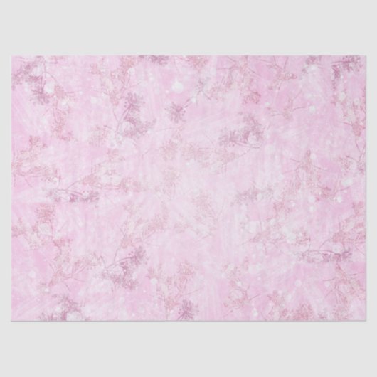 Papier Mousseline Découpage rose hiver (Recto)