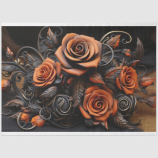 Papier Mousseline Découpage Rose orange