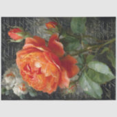 Papier Mousseline Découpage Rose Orange Garden (Recto)