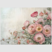 PAPIER MOUSSELINE DÉCOUPAGE ROSE SHABBY ROMANTIQUE (Recto)