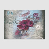 Papier Mousseline Découpage Rose victorien Ephemera (Recto)