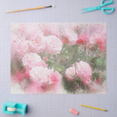 Papier Mousseline Découpage Roses de couleur d'eau rose (Artisanat)