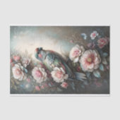 Papier Mousseline Découpage Roses d'oiseaux de jardin (Recto)