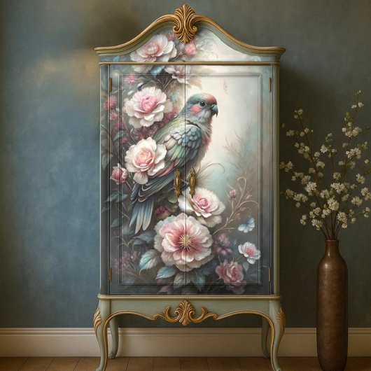 Papier Mousseline Découpage Roses d'oiseaux de jardin