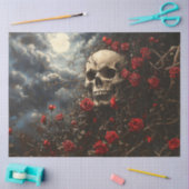 Papier Mousseline Découpage Roses du crâne et de la criminalité (Artisanat)