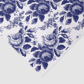 Papier Mousseline Découpage roses et abeilles bleus (Détail)