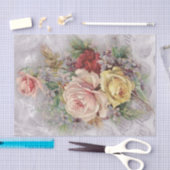 Papier Mousseline Découpage Roses vintages (Artisanat)