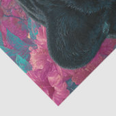 Papier Mousseline Découpage Rosetta noire Jaguar Fleurs roses (Détail)