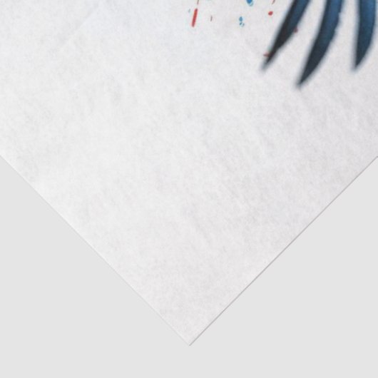 Papier Mousseline Découpage rouge blanc Aigle (Détail)