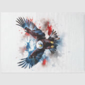 Papier Mousseline Découpage rouge blanc Aigle (Recto)