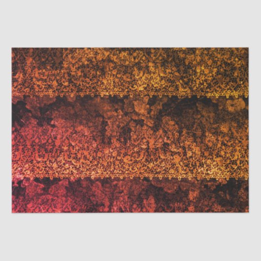 Papier Mousseline Découpage rouge dentelle gothique (Recto)