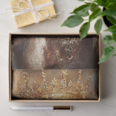 Papier Mousseline Découpage Royal Golden Retriever avec couronne or (Cadeau)