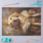 Papier Mousseline Découpage Royal Golden Retriever avec couronne or (Artisanat)