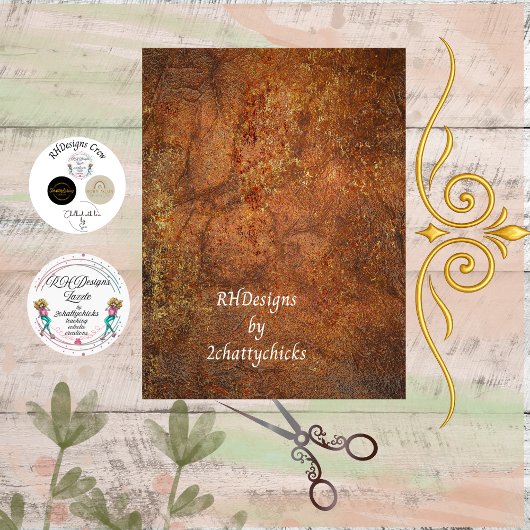 Papier Mousseline Decoupage Rust Toned Textured Faux Background