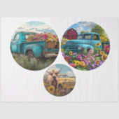 Papier Mousseline Decoupage Rustic Charm 12" 8" rounds  (Recto)