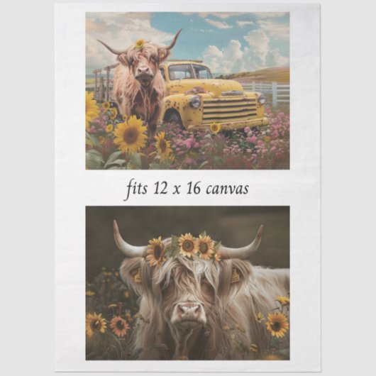 Papier Mousseline Decoupage Rustic Charm Highland & Vintage Truck (Recto)