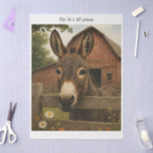 Papier Mousseline Decoupage Rustic Donkey Barn Farmhouse 16x20  (Artisanat)