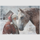 Papier Mousseline Decoupage Rustic Landscape Santa & His Horse  (Recto)