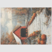Papier Mousseline Découpage Rustic Red Barn Automne saison Citrouill (Recto)