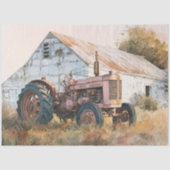 Papier Mousseline Decoupage Rustic Tractor & Barn  (Recto)