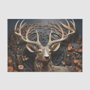 Papier Mousseline Découpage rustique 3d Grand Antler Buck Deer