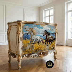 Papier Mousseline Découpage rustique de Mustang de cheval sauvage