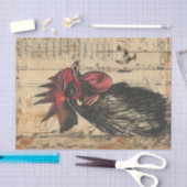 Papier Mousseline Découpage rustique de poulet au coq noir (Artisanat)