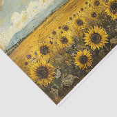 Papier Mousseline Découpage rustique du champ de tournesol (Détail)