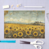 Papier Mousseline Découpage rustique du champ de tournesol (Artisanat)