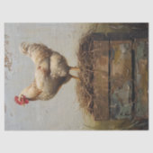 Papier Mousseline Découpage rustique du poulet et du nid (Recto)