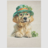 Papier Mousseline Découpage Saint-Patrick Golden Retriever (Recto)