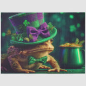 Papier Mousseline Decoupage Saint-Patrick Grenouille habillée Leprec (Recto)