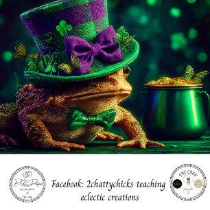 Papier Mousseline Decoupage Saint-Patrick Grenouille habillée Leprec