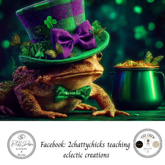 Papier Mousseline Decoupage Saint-Patrick Grenouille habillée Leprec