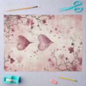 Papier Mousseline Découpage Saint-Valentin Arrière - plan Coeurs rou (Artisanat)