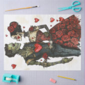 Papier Mousseline Découpage Saint Valentin Squelette Couple Coeur fl (Artisanat)