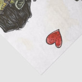 Papier Mousseline Découpage Saint Valentin Squelette Couple Coeur fl (Détail)