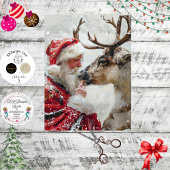 Papier Mousseline Decoupage Santa Reindeer "North Pole Whimsy"