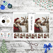 Papier Mousseline Decoupage Santa Reindeer Nose to Nose Kiss