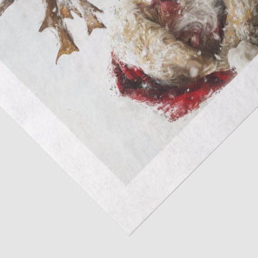 Papier Mousseline Decoupage Santa Reindeer Nose to Nose Kiss (Détail)