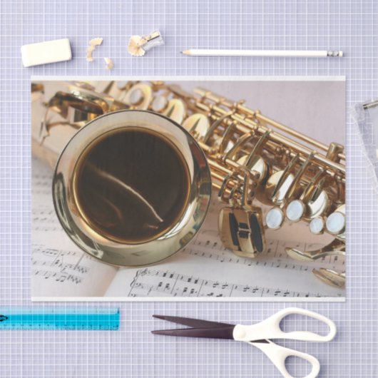 Papier Mousseline Découpage saxophone (Artisanat)