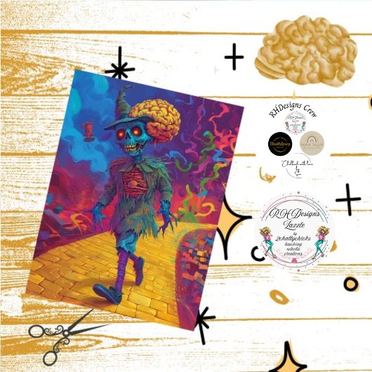 Papier Mousseline Découpage Scarecrow Chemin en brique jaune Déplais