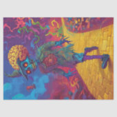 Papier Mousseline Découpage Scarecrow Chemin en brique jaune Déplais (Recto)