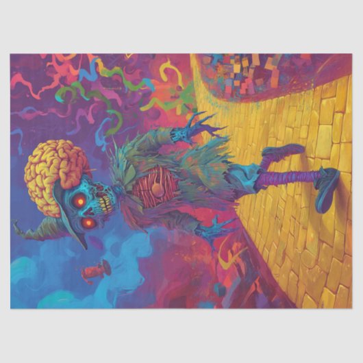 Papier Mousseline Découpage Scarecrow Chemin en brique jaune Déplais (Recto)