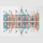 Papier Mousseline Découpage Scène de cirque de Noël lunaire (Recto)