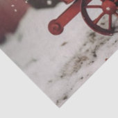 Papier Mousseline Découpage Scène Vintage de Wagon Rouge (Détail)