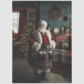 Papier Mousseline Decoupage Scottish Santa Claus Festive Holiday (Recto)