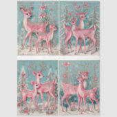 Papier Mousseline Découpage Scrapbooking Rose Christmas Deer (Recto)