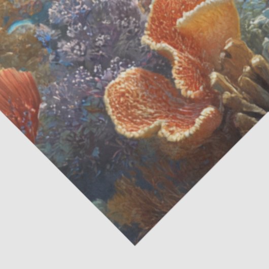 Papier Mousseline Decoupage Sea Turtle Coral Reef Wall Art (Détail)