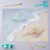 Papier Mousseline Découpage Seashell Beach Sand Bleu Blanc Vague (Artisanat)
